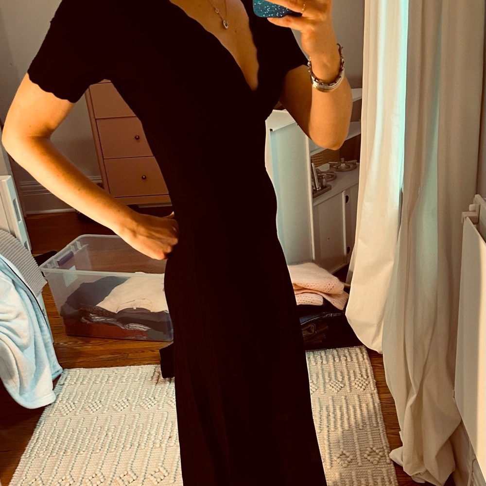 Sezane black knit dress (size Small)